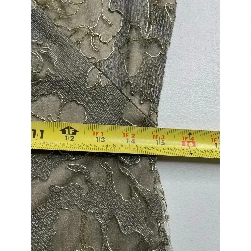 Tadashi Shoji Ilussion Yoke Lace Cocktail Dress Knee length size 6 - Picture 7 of 11